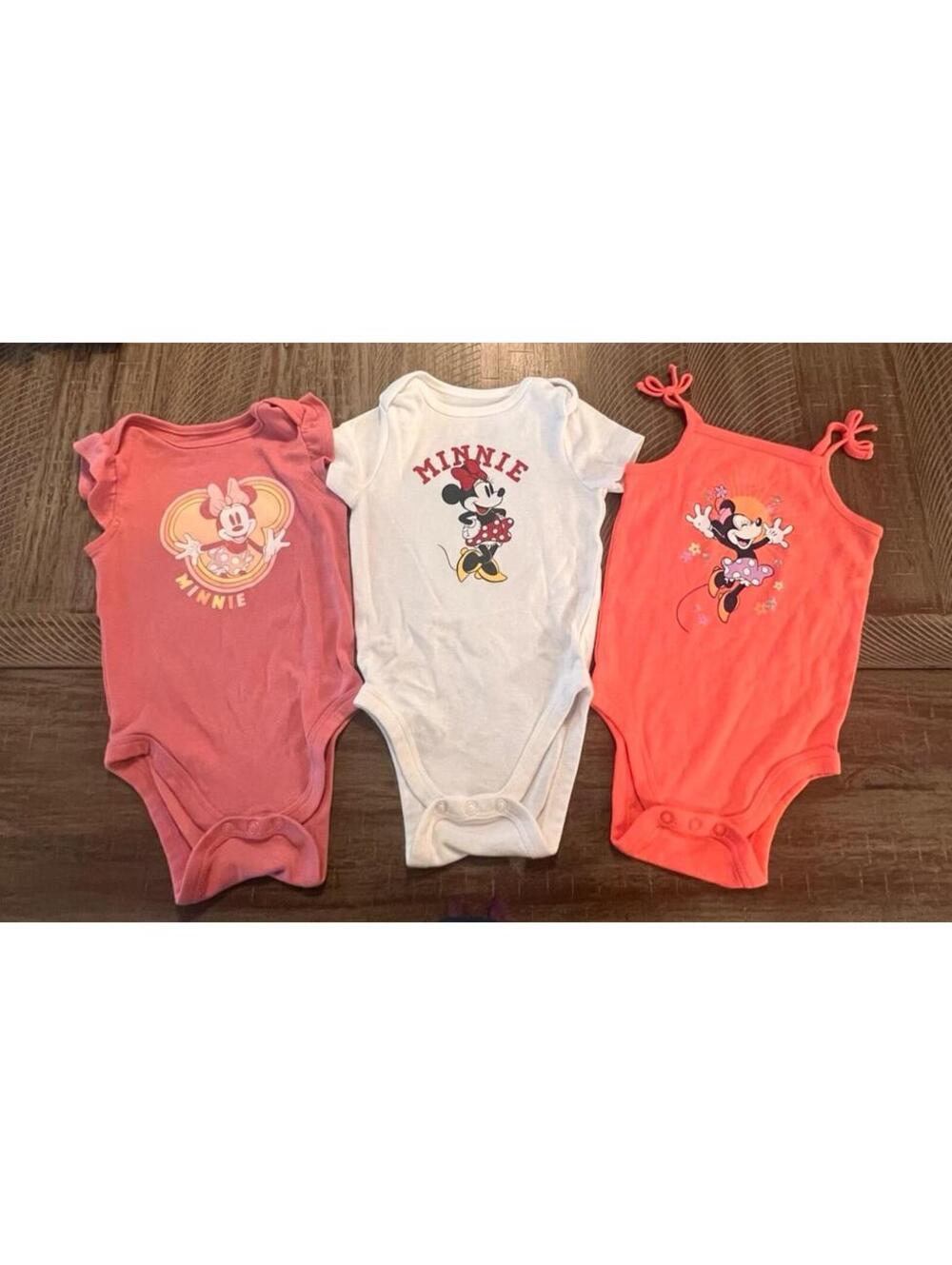 Bundle of 3 disney jumping beans Minnie onesies baby girl 12m